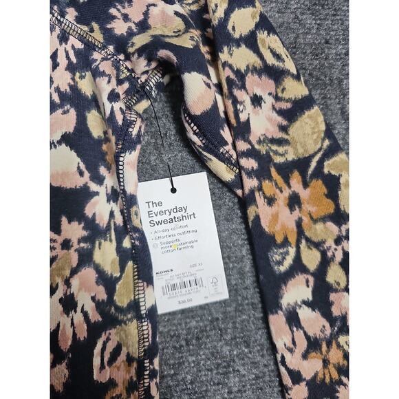 Sonoma NWT Women's Size XS Multicolored Floral Long Sleeve Relaxed Sweatshirt - Picture 5 of 7